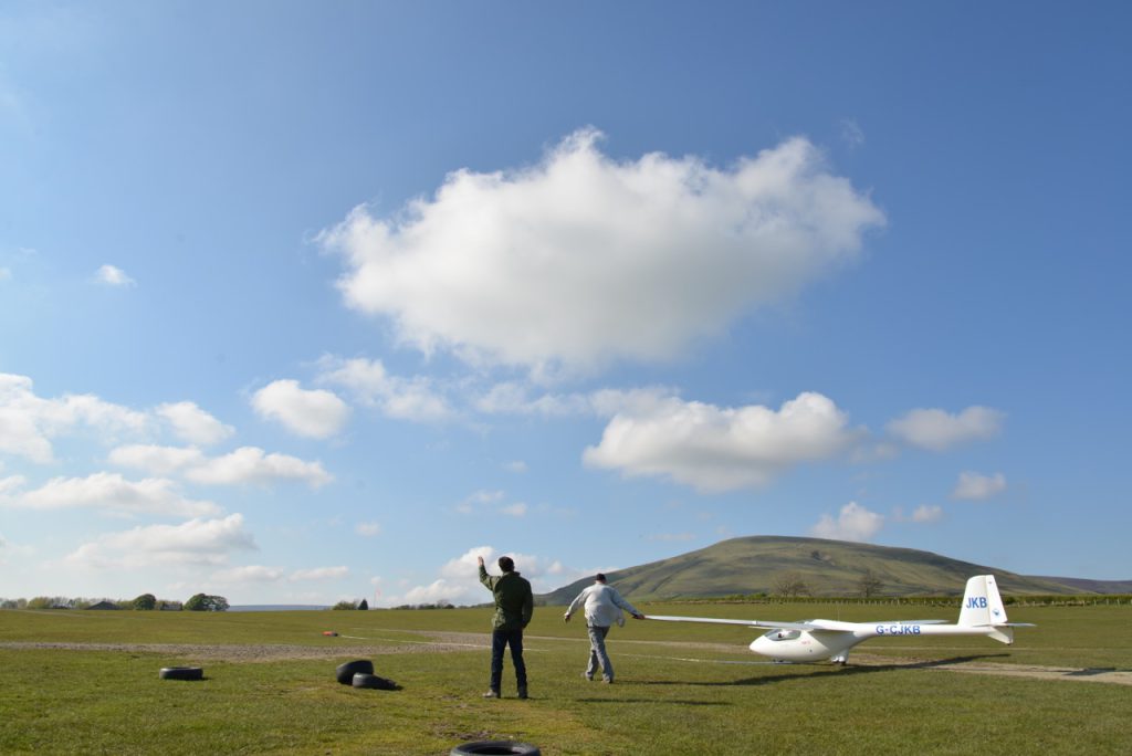 Glider being launched